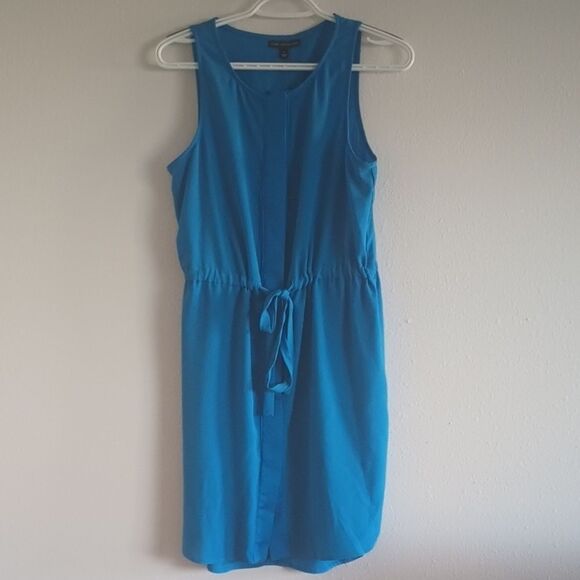 Signature Studio Blue Sleeveless Dress Women's Size Small W/ Cinch Tie Waist - Picture 1 of 10